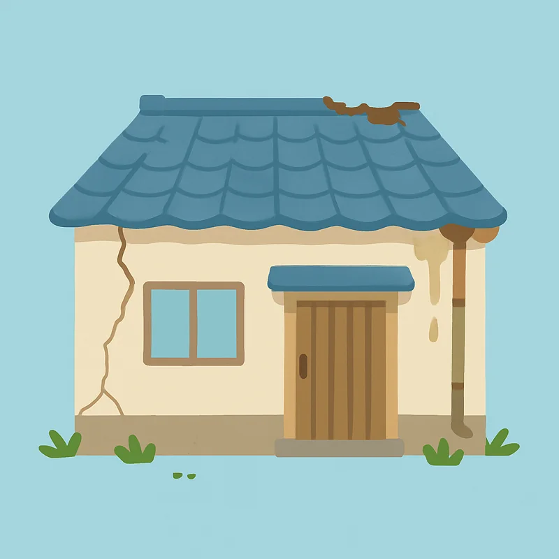 建物の老朽化のイラスト